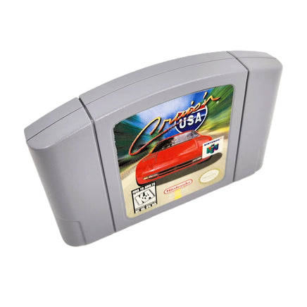 Cruisn USA Nintendo 64 Very Good Loose - Angled front and top view of authentic game cartridge showing label artwork & logo