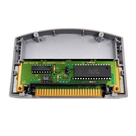 Cruisn USA Nintendo 64 Very Good Loose - Open cart showing authentic game circuit board with Nintendo branding on board and chips, also showing game connector pins