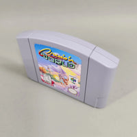 Cruis'n World for Nintendo 64 - Three-quarter right-side view of original N64 game cart and shell, very good condition, loose