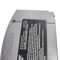 Excitebike 64 Nintendo 64 Very Good Loose - Close up view of rear game label with authentic number stamp shown close up