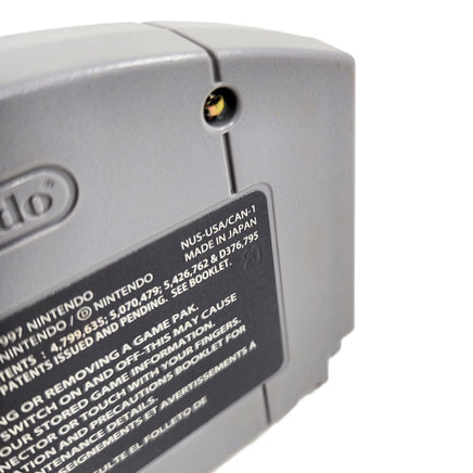 F-Zero X Nintendo 64 Very Good Loose - Close up view of rear cart label showing authentic number stamp