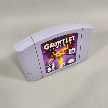 Gauntlet Legends for Nintendo 64 - Original game cart photographed from left-front three-quarter angle, good condition, loose
