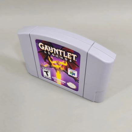 Gauntlet Legends for Nintendo 64 - Original game cart photographed from right-front three-quarter angle, good condition, loose