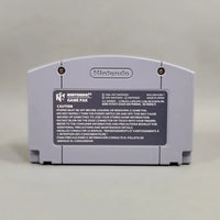 Hey You, Pikachu! (VRU & Mic Req.) for Nintendo 64 - Original Nintendo cartridge rear panel with warning label visible, VRU & mic req. condition, loose