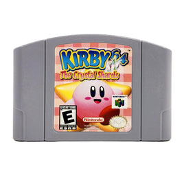 Nintendo 64 Kirby 64: The Crystal Shards video game cartridge on a clean white background.