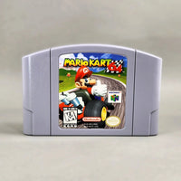 Mario Kart 64 for Nintendo 64 - Front view of authentic N64 game cartridge showing original label artwork, very good condition, loose