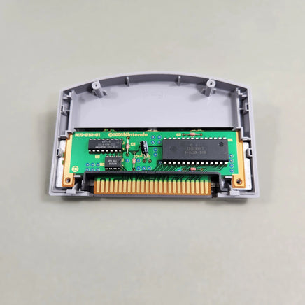 Mario Kart 64 for Nintendo 64 - Open N64 cartridge showing authentic Nintendo circuit board and ROM chips, very good condition, loose