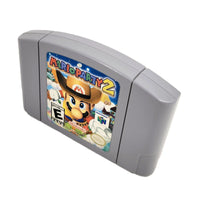 Mario Party 2 Nintendo 64 Very Good Loose - Top angled alternate view of artwork label of N64 game cart