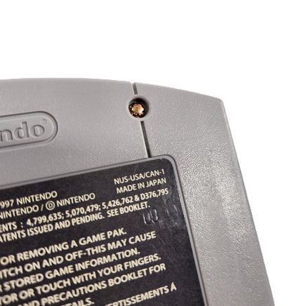 Mario Party 2 Nintendo 64 Very Good Loose - Close up of rear label showing stamped number on label proving cart is authentic