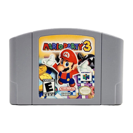 Mario Party 3 Nintendo 64 Good Loose - Front view of authentic game cartridge label showing artwork
