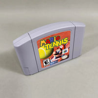 Mario Tennis for Nintendo 64 - Authentic game cartridge photographed from elevated left angle, good condition, loose
