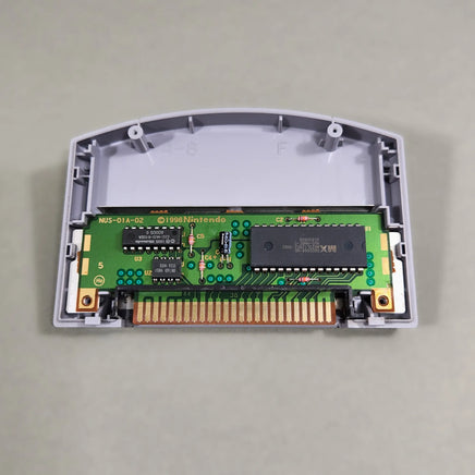 Mario Tennis for Nintendo 64 - Close-up of original game cart circuit board with Nintendo branding, good condition, loose