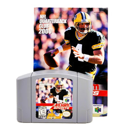 NFL Quarterback Club 2000 Nintendo 64 Very Good Loose - Front of Cartridge with Instruction Manual Shown