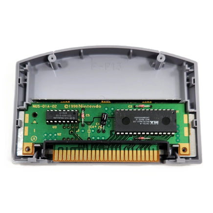 Nagano Winter Olympics 98 Nintendo 64 Very Good Loose - Open cartridge showing authentic game PCB circuit board with Nintendo branding on internal board with black chips and gold connector pins visible