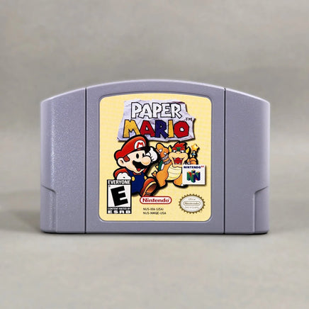 Paper Mario for Nintendo 64 - Authentic Nintendo game cartridge with front artwork visible, very good condition, loose