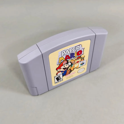 Paper Mario for Nintendo 64 - Authentic N64 cartridge with front artwork and side profile visible, very good condition, loose