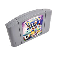 Pokémon Puzzle League Nintendo 64 Good Loose - Top and front view of authentic game cartridge with artwork label shown