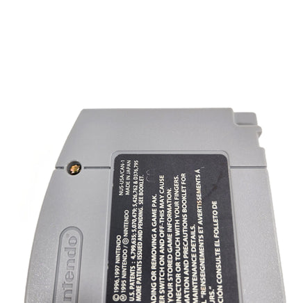 Pokémon Puzzle League Nintendo 64 Good Loose - View of rear label showing authentic number stamped into label