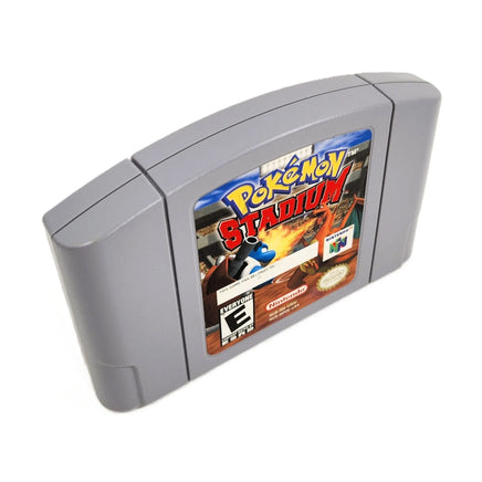 Pokémon Stadium Nintendo 64 Good Loose - Top and front angled view of authentic game cartridge with label art visible