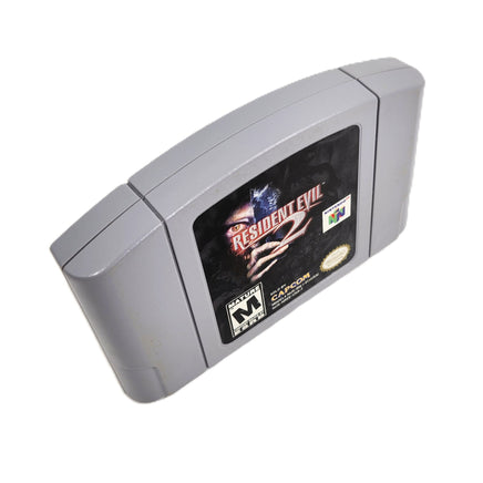 Resident Evil 2 Nintendo 64 Good Loose - Authentic Cartridge Angled Top View of Game