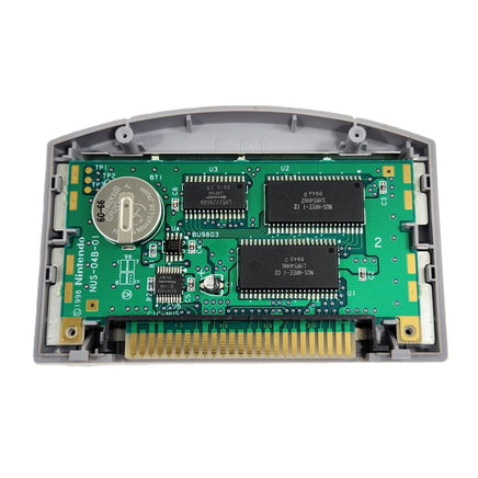 Resident Evil 2 Nintendo 64 Good Loose - Open cart view of authentic game circuit board shown with Nintendo branding and working save battery installed
