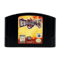 Road Rash 64 Black Cart Nintendo 64 Good Loose - Front view of authentic game cartridge showing label artwork