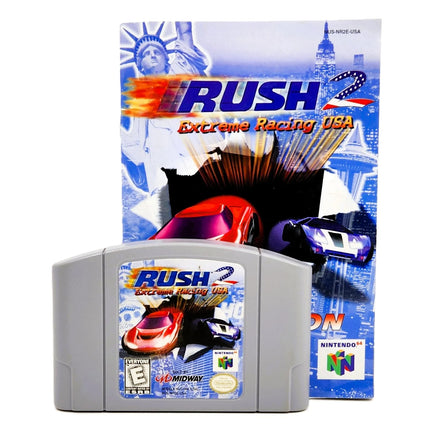 Rush 2 Nintendo 64 Very Good Loose - Authentic Cartridge Shown with Instruction Manual