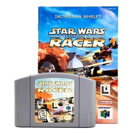 Star Wars Episode I Racer Nintendo 64 Very Good Loose - Front  Label Of Cartridge with Instruction Manual Booklet