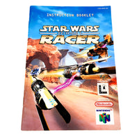 Star Wars Episode I Racer Nintendo 64 Very Good Loose - Close Up of Instruction Manual Booklet Shown