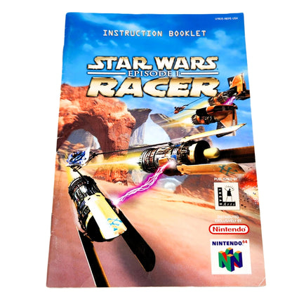 Star Wars Episode I Racer Nintendo 64 Very Good Loose - Close Up of Instruction Manual Booklet Shown