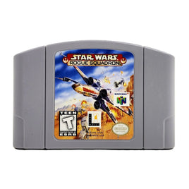 Star Wars Rogue Squadron Nintendo 64 Very Good Loose - Front view of genuine game cartridge showing label artwork and title logo