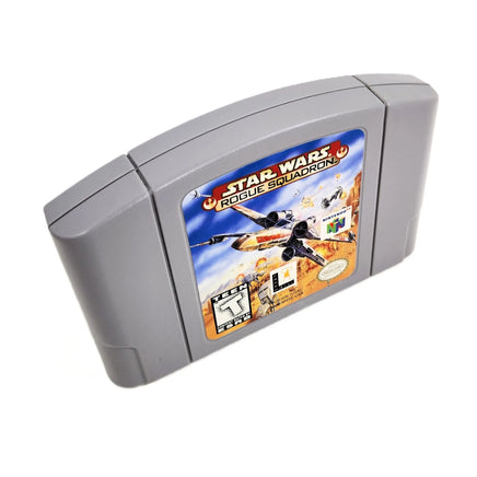 Star Wars Rogue Squadron Nintendo 64 Very Good Loose - Angled top and front view of genuine game cartridge showing label artwork