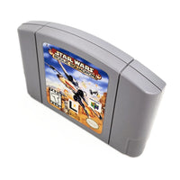 Star Wars Rogue Squadron Nintendo 64 Very Good Loose - Alternate angled top and front view of authentic game cartridge showing label artwork