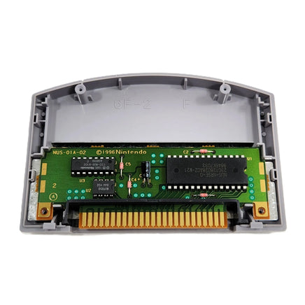 Star Wars Rogue Squadron Nintendo 64 Very Good Loose - Open cart showing authentic game circuit board with Nintendo branding on board and chips with contact pins visible