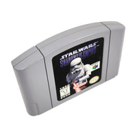 Star Wars Shadows Of The Empire Nintendo 64 Good Loose - Angled top and front view of authentic game cartridge showing label artwork