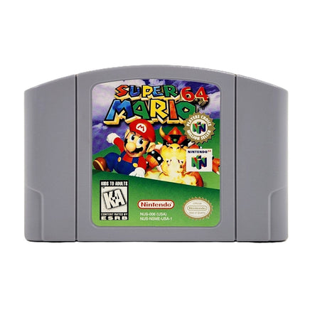 Super Mario 64 Players Choice Nintendo 64 Very Good CIB - Front view of authentic game cartridge with label art shown