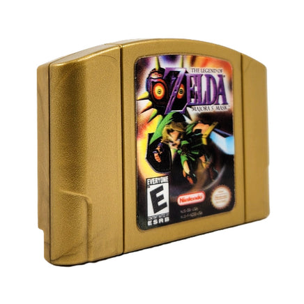 Zelda Majora's Mask Holographic Collector's Edition Nintendo 64 Like New Loose - View of authentic Holo cart shown at an angle to show detail