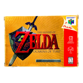 Zelda Ocarina Of Time Gold Collectors Edition Nintendo 64 Good CIB - Retail Game Box Front View