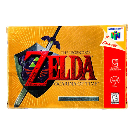 Zelda Ocarina Of Time Gold Collectors Edition Nintendo 64 Good CIB - Retail Game Box Front View