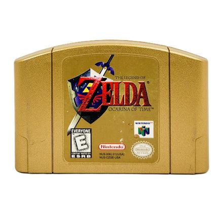 Zelda Ocarina Of Time Gold Collectors Edition Nintendo 64 Good CIB - Official Game Cartridge Front