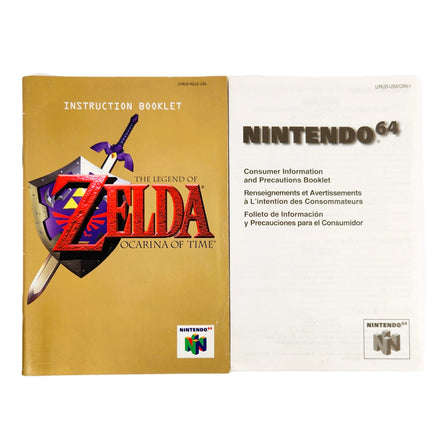 Zelda Ocarina Of Time Gold Collectors Edition Nintendo 64 Good CIB - Official Game Instruction Manual Front