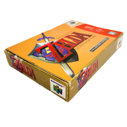 Zelda Ocarina Of Time Gold Collectors Edition Nintendo 64 Good CIB - Retail Game Box Bottom Corner View