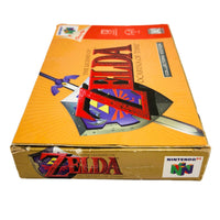 Zelda Ocarina Of Time Gold Collectors Edition Nintendo 64 Good CIB - Retail Game Box Left Side Flap View