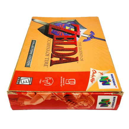 Zelda Ocarina Of Time Gold Collectors Edition Nintendo 64 Good CIB - Retail Game Box Right Side Flap View