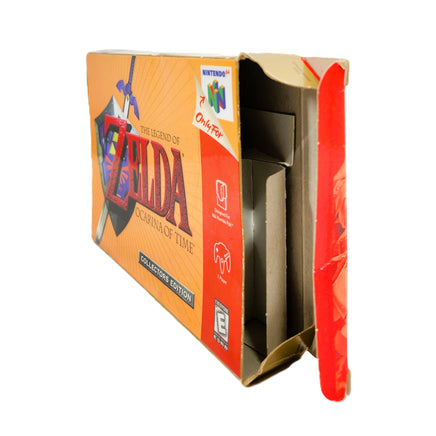 Zelda Ocarina Of Time Gold Collectors Edition Nintendo 64 Good CIB - Retail Game Box Open Right Side Flap Open View