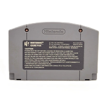 WCW Nitro Nintendo 64 Good Loose - Back Of Authentic Cartridge