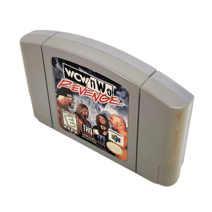 WCW vs NWO Revenge Nintendo 64 Good Loose - Angled top and front view of authentic game cartridge showing label artwork