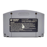 Wayne Gretzky's 3D Hockey 98 Nintendo 64 Good Loose - Rear view of authentic N64 game cart with back label and 3.8 mm security screws visible