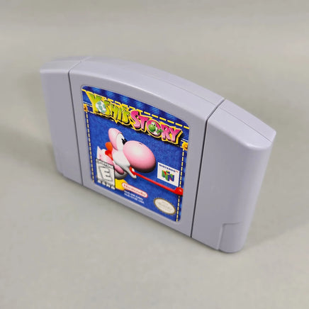 Yoshi's Story for Nintendo 64 - Elevated right-angle view of original game cartridge housing, very good condition, loose