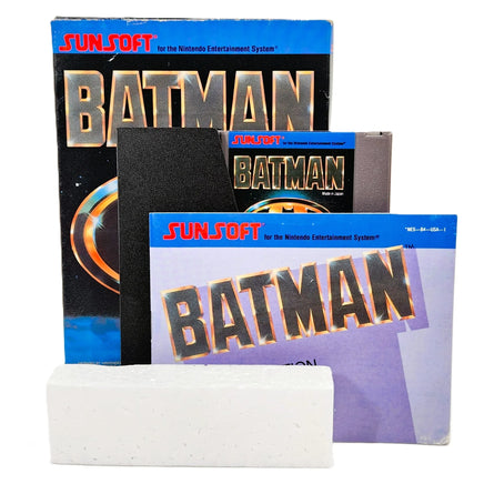 Batman The Video Game CIB Nintendo NES Very Good - View of retail box, cart, dust sleeve, & manual